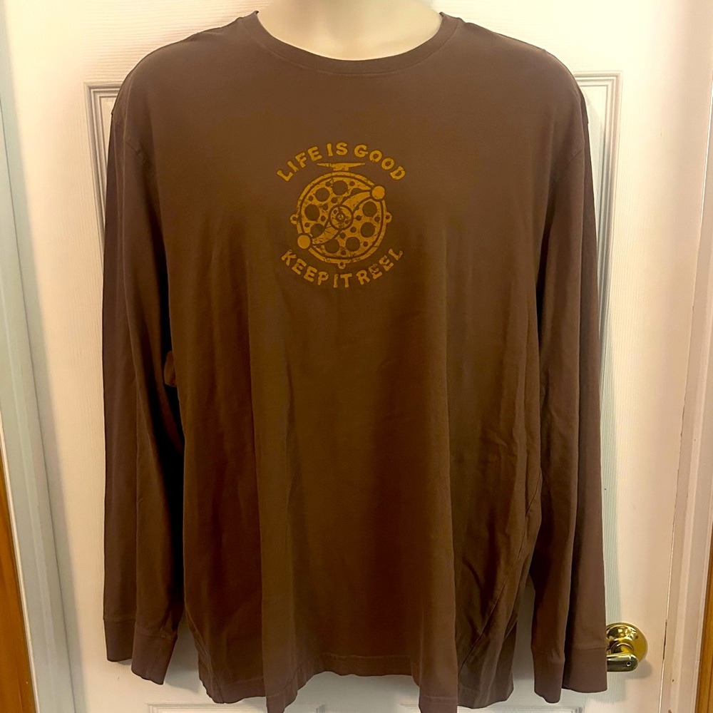 Life Is Good Chocolate Brown Tee